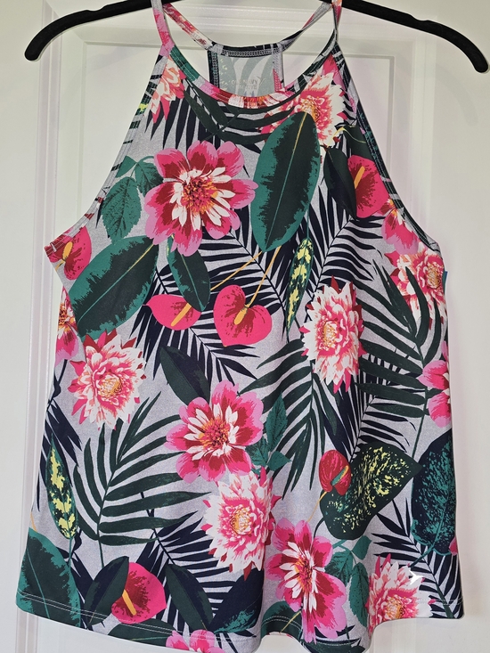 Old Navy Tops - Old Navy Tropical Floral Halter Tank - Pink & Green